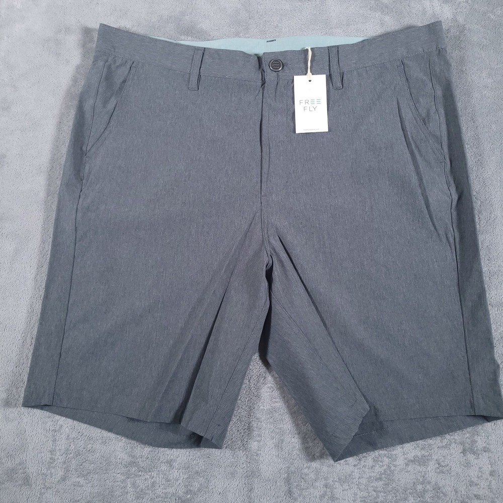 Free Fly Hybrid II‎ Shorts Mens 38 Heather Graphite 9" Inseam Outdoor Athletic